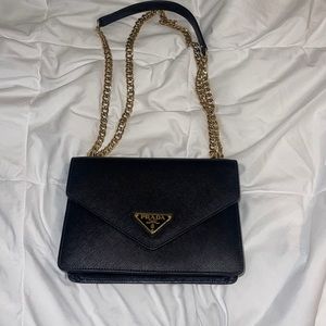 Prada black leather crossbody bag